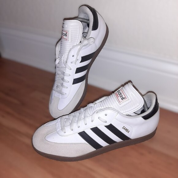 ADIDAS SAMBA CLASSIC 772109 White Black Indoor Soccer ShoesMen's Size 9